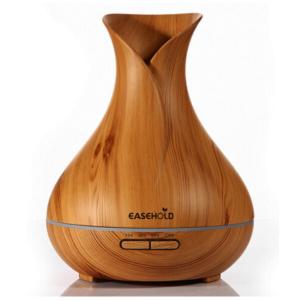 EASEHOLD 400ml Ultrasonic Air Humidifier Aroma Diffuser Wood Grain